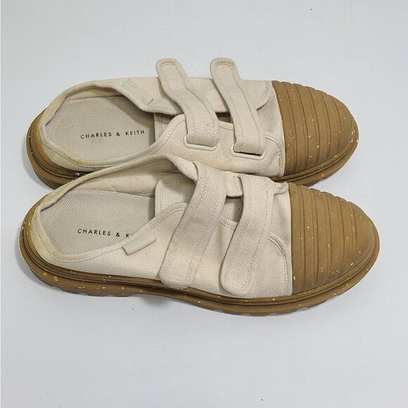 Charles‎ & Keith Cream/Tan Sneaker Mules Size 7 - Picture 4 of 8
